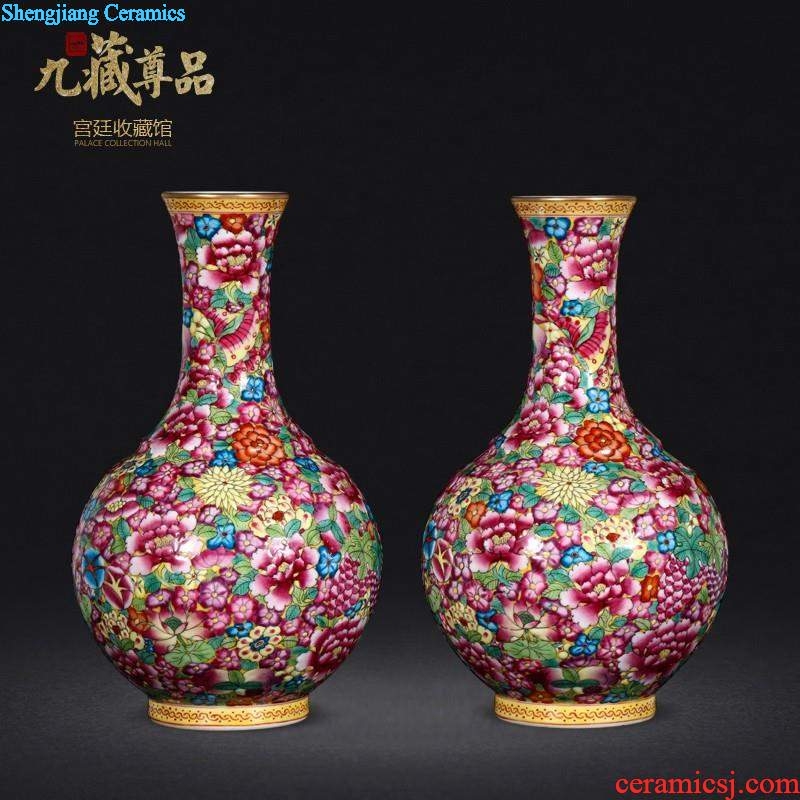 Master of jingdezhen ceramics new Chinese style hand-painted vases furnishing articles sitting room home wine ark adornment handicraft arranging flowers