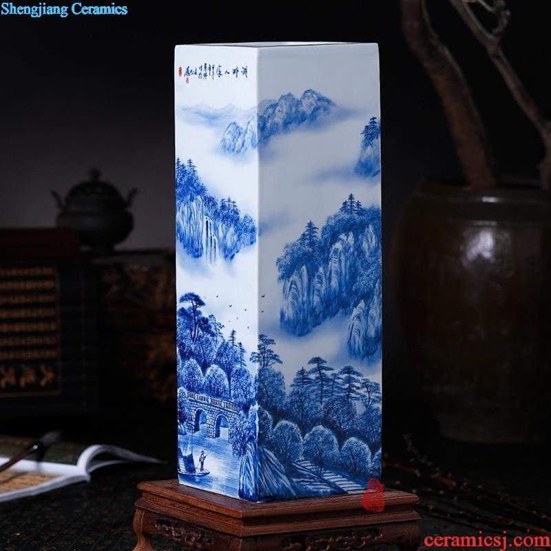 Jingdezhen ceramics Imitation qing qianlong powder dust to branch lines vase Home sitting room antique collection furnishing articles