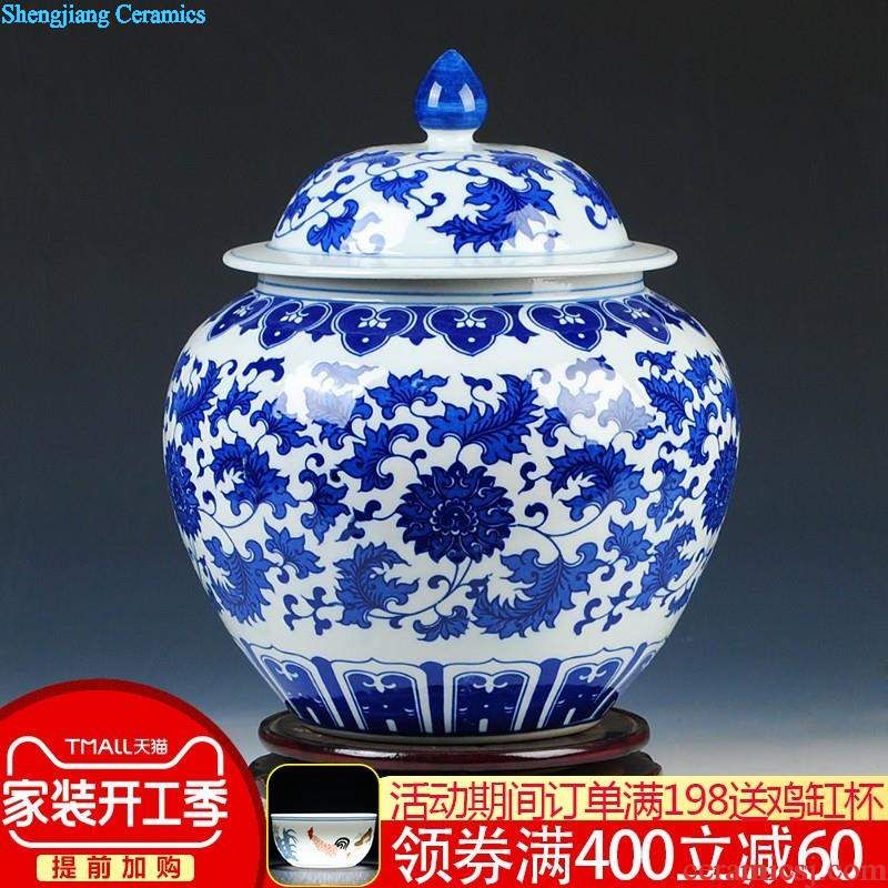 Jingdezhen ceramics Chinese red live figure of large vase Modern living room home decoration furnishing articles