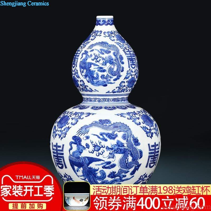 Famous master of jingdezhen ceramics hand-painted thin foetus vases, flower arranging Chinese sitting room porch decoration furnishing articles