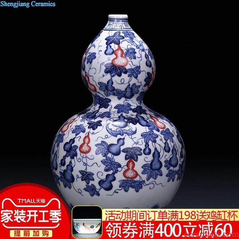 Jingdezhen blue and white in extremely good fortune gourd bottle hand-painted ceramic vase archaize sitting room feng shui plutus porcelain furnishing articles