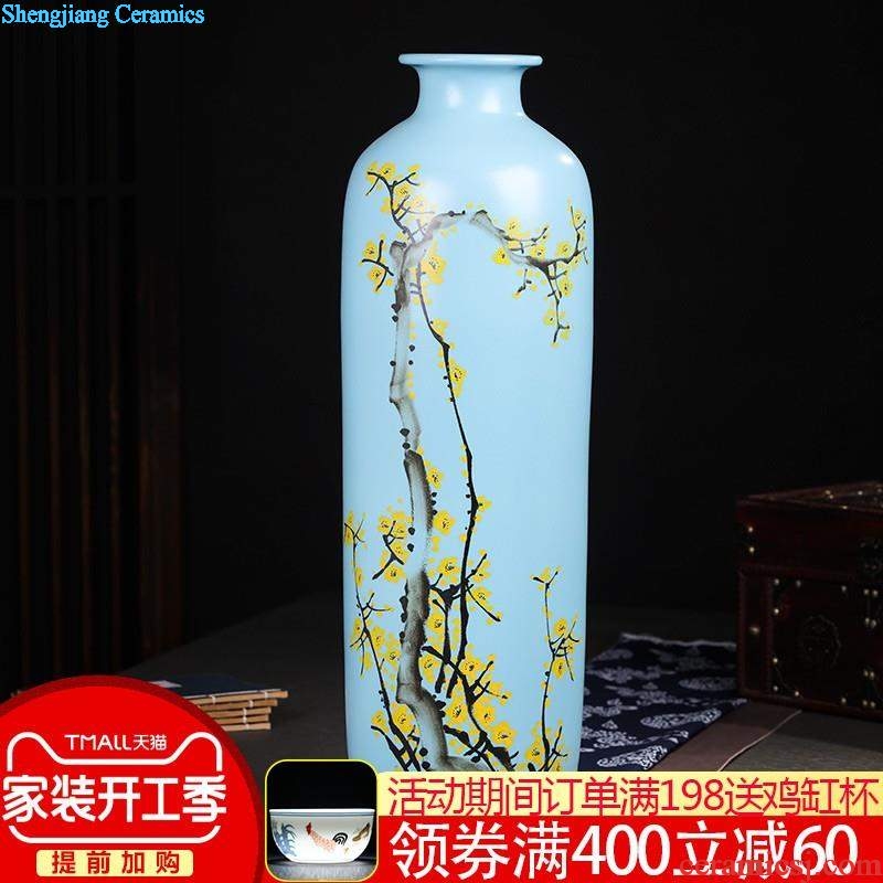 Jingdezhen ceramics vases, flower arranging furnishing articles creative modern Chinese style living room wine home decoration arts and crafts