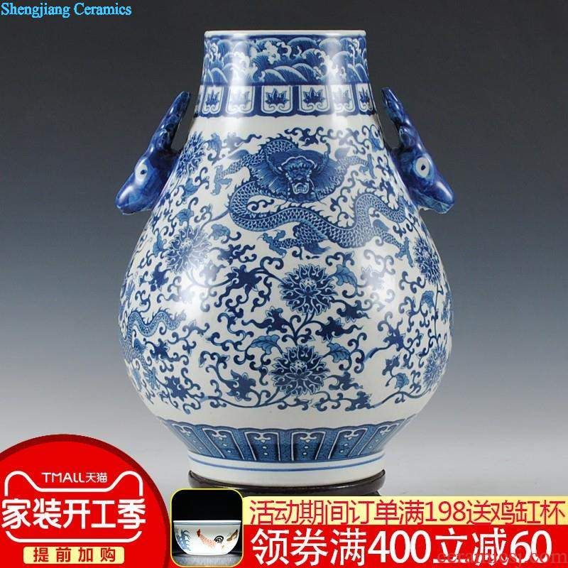 Jingdezhen ceramics China red live figure gourd of large vase The sitting room adornment handicraft furnishing articles