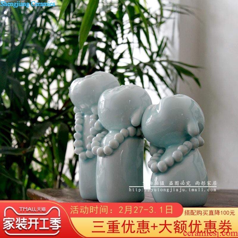 Jingdezhen ceramic handmade yellow glaze furnishing articles receive cans ceramic vase household soft outfit sitting room adornment example room