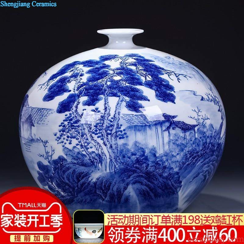 Packages mailed jingdezhen ceramic vase furnishing articles flower arranging archaize sitting room modern new Chinese rich ancient frame of blue and white porcelain decoration