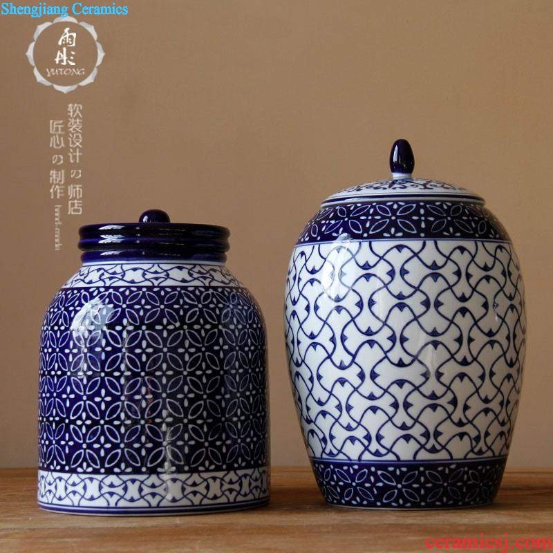 Rain tong home | jingdezhen ceramics creative the colour blue and white triangle/ceramic pot home sitting room porch place