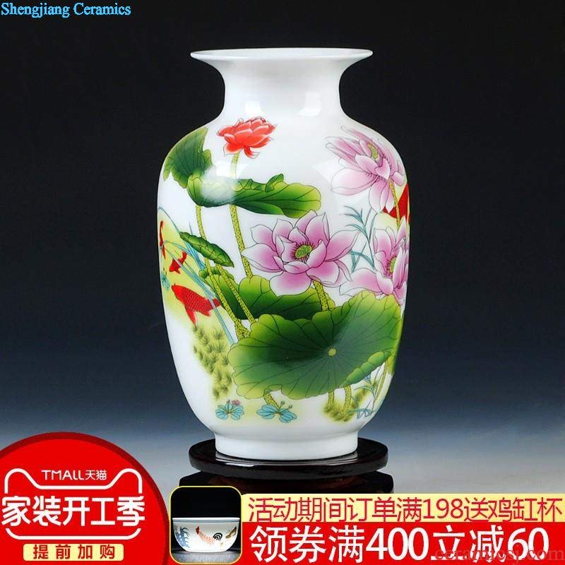 Jingdezhen ceramics Blue and white porcelain shallow daikin tank cylinder water lily tortoise narcissus flower pot furnishing articles Extra large