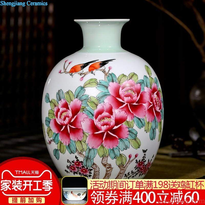 Jingdezhen ceramics hand-painted swig of blue and white porcelain vase flower arrangement of modern Chinese style living room home furnishing articles