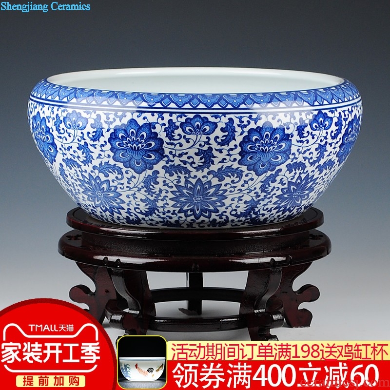 Jingdezhen ceramics Ancient jun porcelain ruby red ears floret bottle The sitting room of Chinese style rich ancient frame TV ark furnishing articles