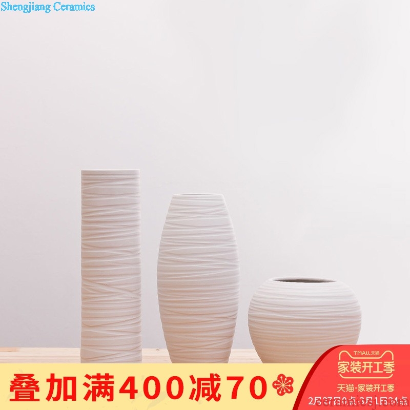 Qy01 merry jingdezhen ceramic vase that occupy the home sitting room adornment fashion Chinese shadow blue glaze carving flower furnishing articles