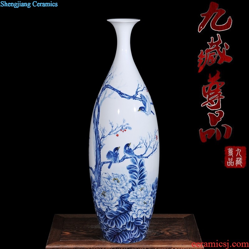 Jingdezhen ceramic vase landing Antique hand-painted pastel yellow while the French vase furnishing articles