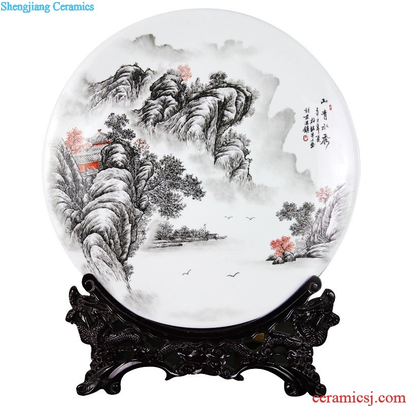 G - h10 jingdezhen ceramic central scroll Color ink landscape porcelain plate painting murals wall act the role ofing household