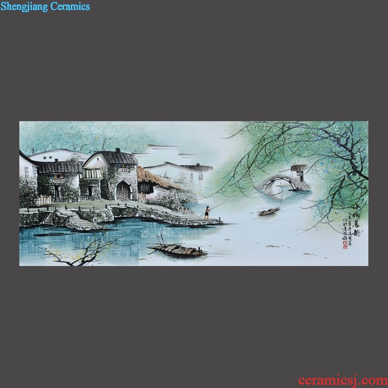 Jingdezhen ceramics Liu Shuwu hand-painted typical Chinese style household crafts decoration porcelain plate painting