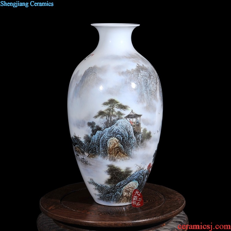 Master of jingdezhen ceramics hand-painted new Chinese blue and white porcelain vase thin foetus prosperous sitting room porch act the role ofing is tasted