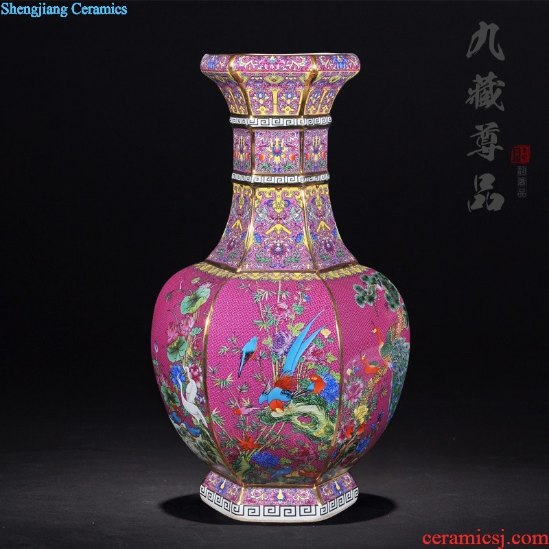 Jingdezhen ceramics Kangxi style antique vase of blue and white porcelain bottle Fashion crafts home furnishing articles in the living room