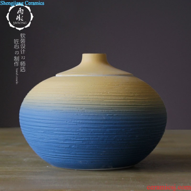 Jingdezhen ceramic handmade blue glaze ceramic dog new Chinese style household soft adornment office furnishing articles creative personality