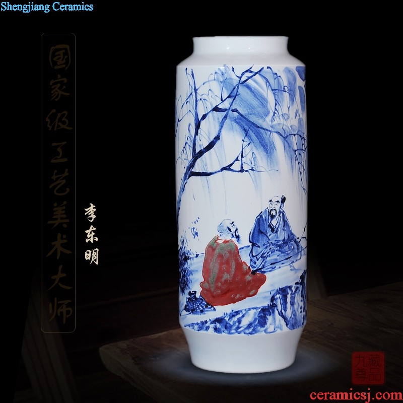 Jingdezhen ceramics Antique blue and white porcelain dragon playing bead home sitting room put gourd vases, decorative arts and crafts