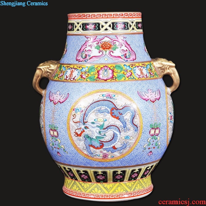 Jingdezhen ceramics Dong-ming li pastel vases, flower receptacle Khe sanh leisure Home sitting room handicraft furnishing articles