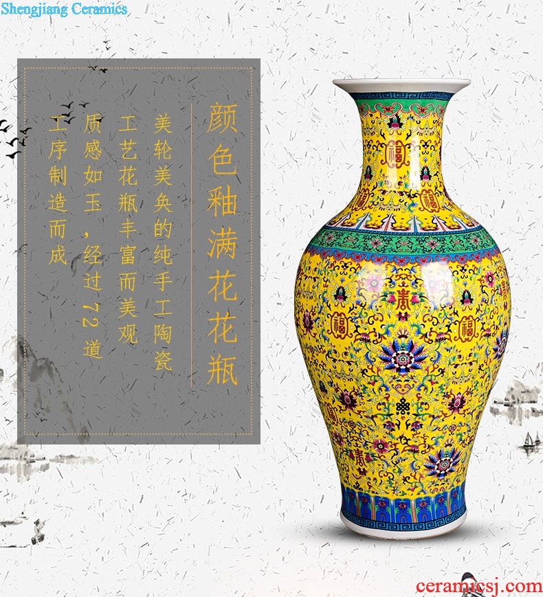 Jingdezhen merry modern home decoration handicraft pottery three-piece ceramic vase decoration hc - 109