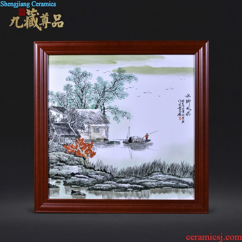 Jingdezhen ceramics Zhou Xiaohui hand-painted a snow did good adornment porcelain plate paintings hanging painting the living room is placed