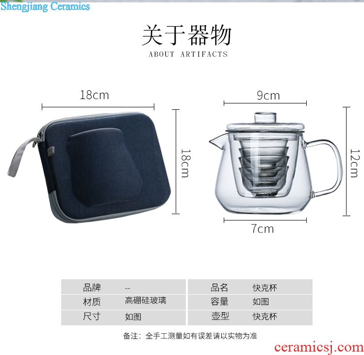 Purple sand tea set automatically suit household lazy tea set ceramic kung fu tea cups, stone mill rotating the teapot
