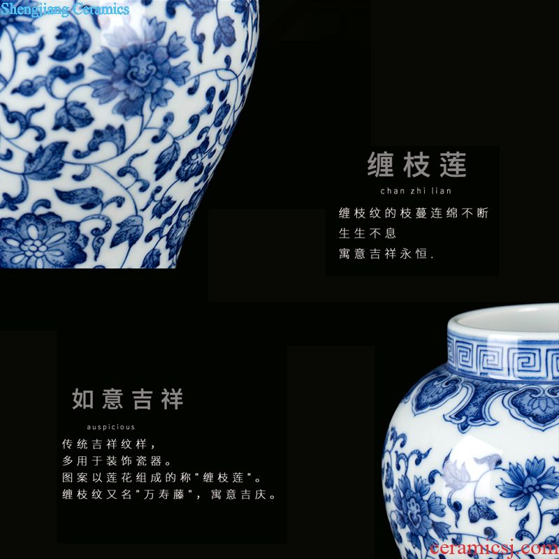 Jingdezhen ceramic new Chinese style household flower vase sitting room adornment is placed archaize porcelain handicraft decoration