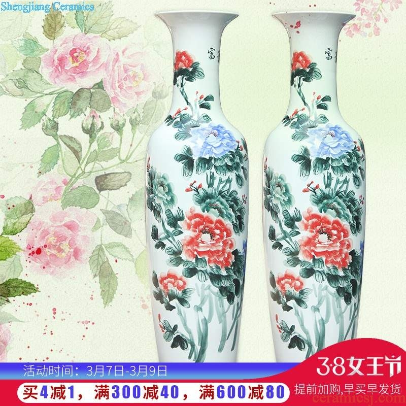 Hc - 081 jingdezhen ceramics European yellow glaze colorful branches of large vases, modern home furnishing articles sitting room