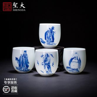 Holy big ceramic kung fu tea master cup new colour character maid hand-painted personal cup jingdezhen tea sample tea cup