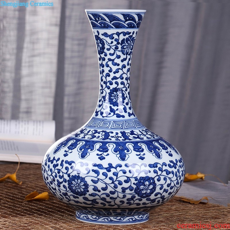 Jingdezhen ceramics furnishing articles hand-painted Chinese blue and white porcelain vase archaize sitting room decorate craft vase