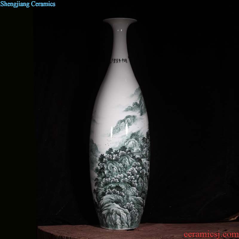 Jingdezhen 55 cm high hand-painted imitation qing qianlong cranes hand-painted porcelain vases display vase