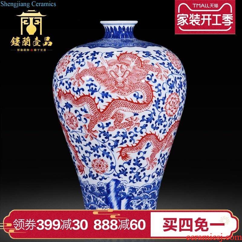 Jingdezhen ceramics archaize paint wrap branch lotus f barrels and vase of the sitting room porch decoration of new Chinese style furnishing articles