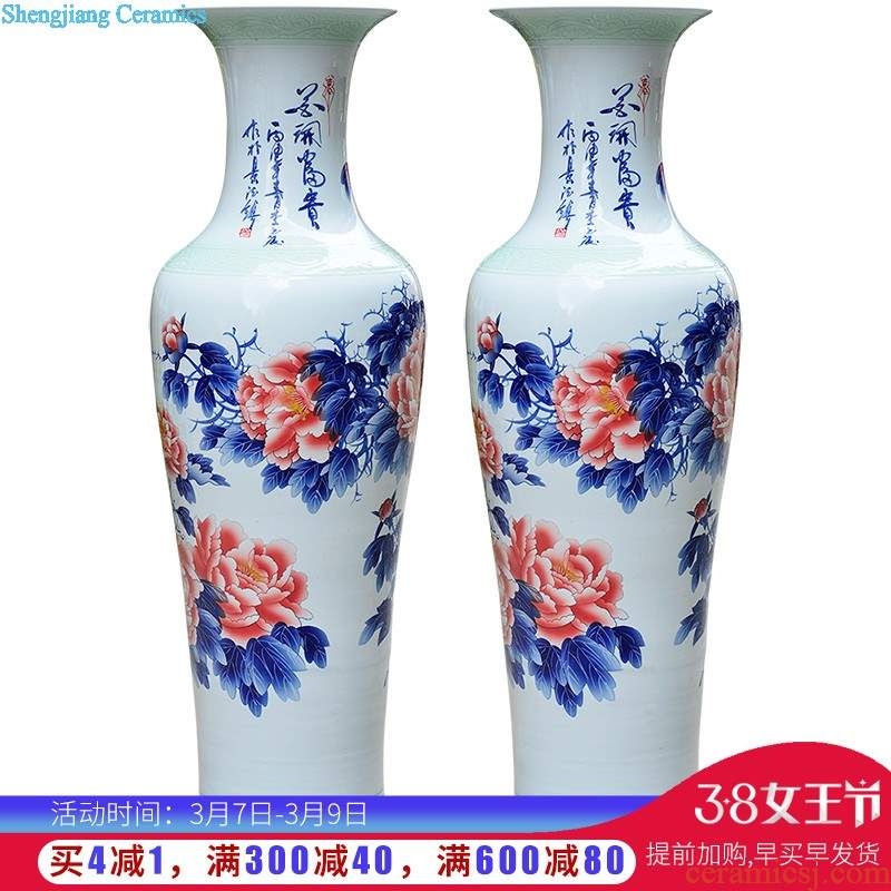 Jingdezhen ceramics vase famous master hand draw the sitting room of Chinese style household wine cabinet office furnishing articles ornament