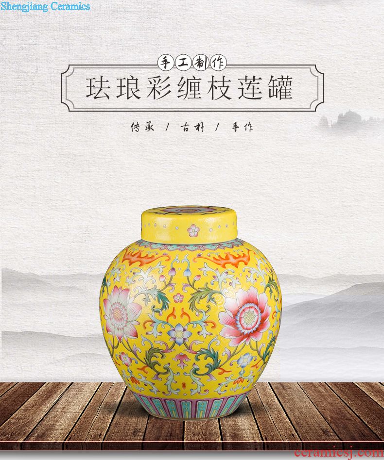 Jingdezhen ceramic manual tong qu caddy of new Chinese style household pu-erh tea seal save receives a large