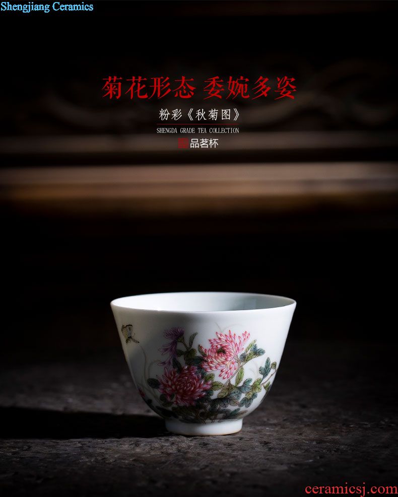 Holy big pure hand-painted ceramic masters cup alum red paint set of spring, summer, autumn and winter cup cup sample tea cup of jingdezhen tea service