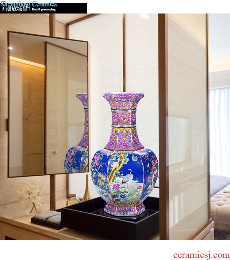 Jingdezhen ceramic handmade antique flower arrangement of blue and white porcelain vase new sitting room of Chinese style household porcelain decorative furnishing articles