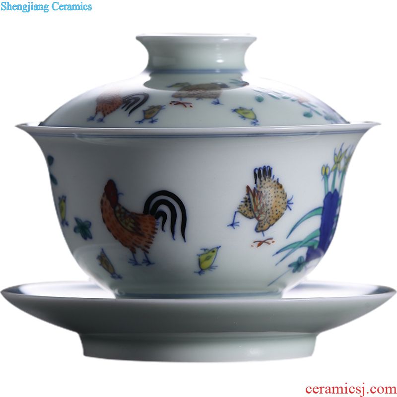 Three frequently hand-painted master of blue and white porcelain cup Tea foam glaze sample tea cup kung fu tea TZS323 ceramic cup