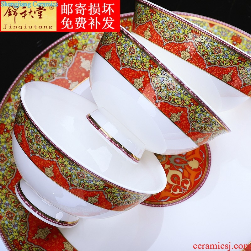 Bone China tableware dishes suit household portfolio european-style jingdezhen ceramic eat rice bowl dish dish plate parts