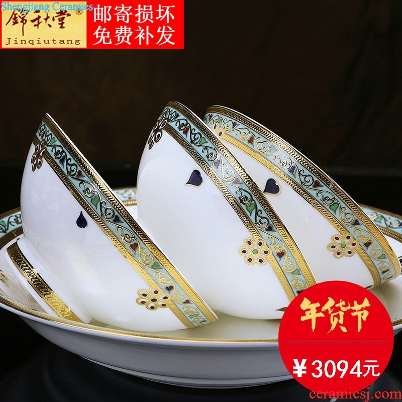 Jin qiu tong Jingdezhen ceramics 60 skull porcelain tableware suit household tableware western-style dishes in phnom penh