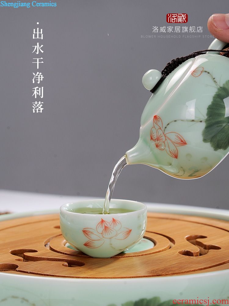 Marriage was suit household of Chinese style wedding of a complete set of jingdezhen ceramic big red kung fu tea cup teapot tea tray