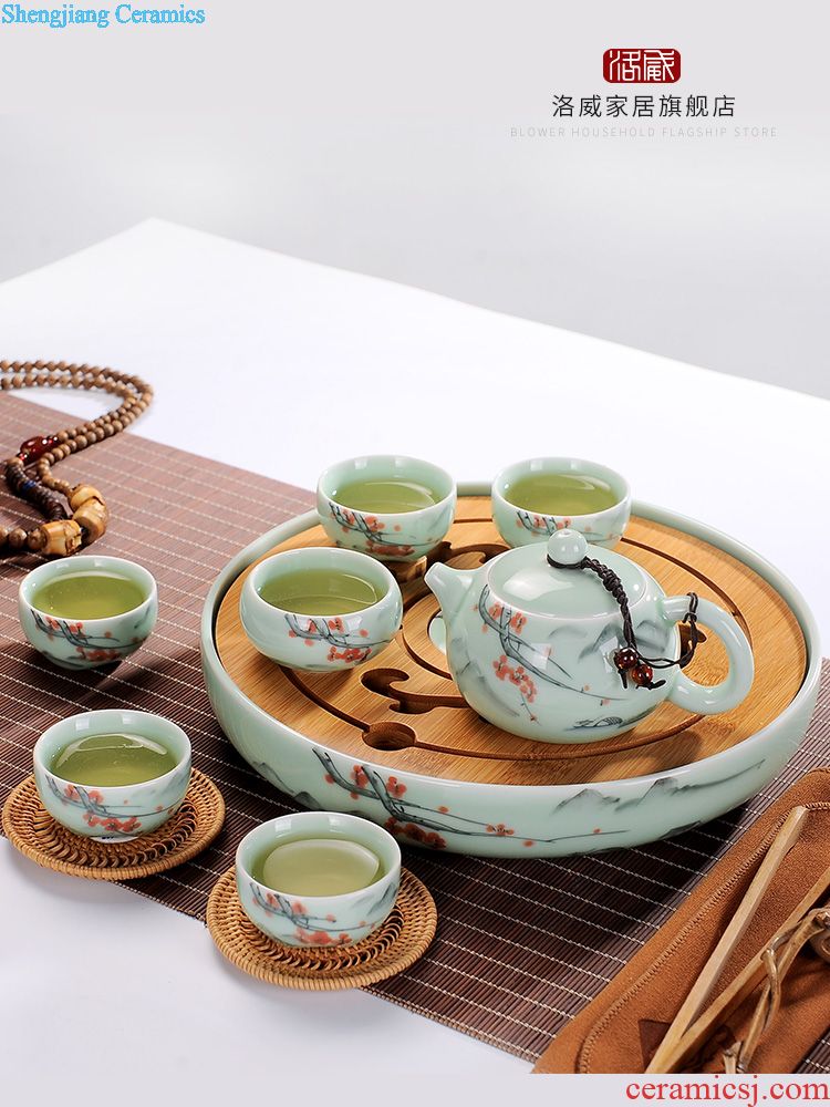 Marriage was suit household of Chinese style wedding of a complete set of jingdezhen ceramic big red kung fu tea cup teapot tea tray