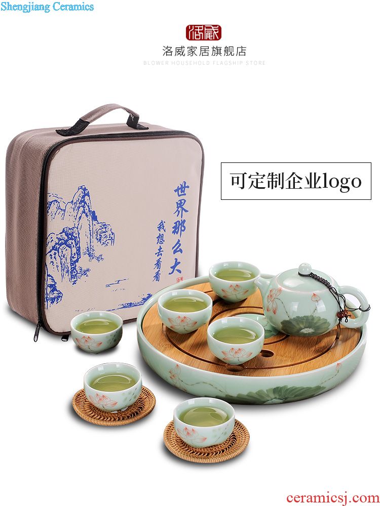 Marriage was suit household of Chinese style wedding of a complete set of jingdezhen ceramic big red kung fu tea cup teapot tea tray