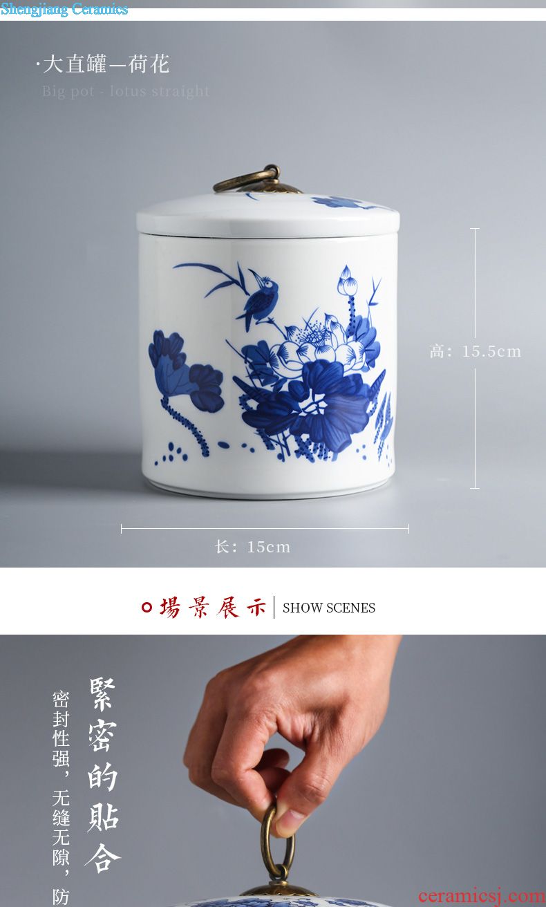 Blower, persimmon jingdezhen ceramic household tea caddy storehouse tea set creative kung fu tea set seal pot receive tank