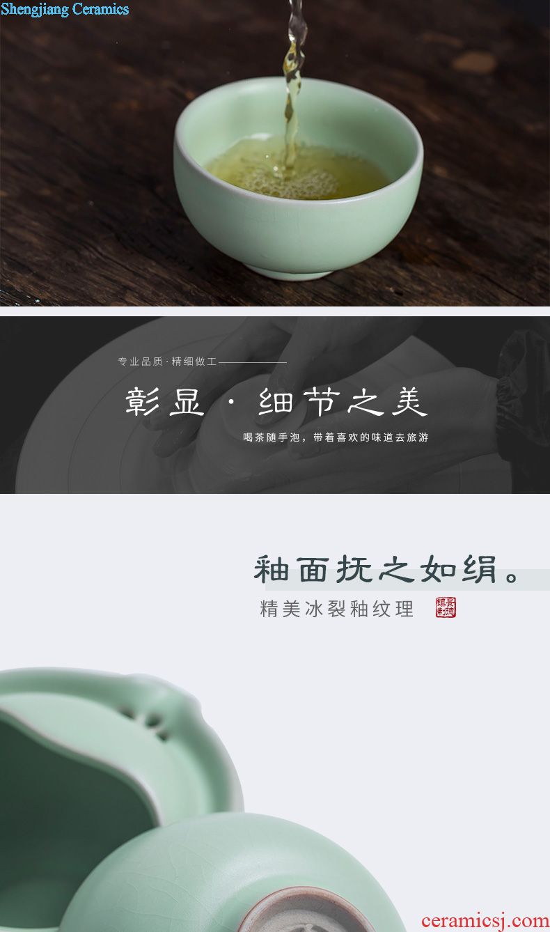 Your kiln was suit household contracted jingdezhen ceramic open the slice your porcelain teapot teacup of a complete set of Chinese kung fu