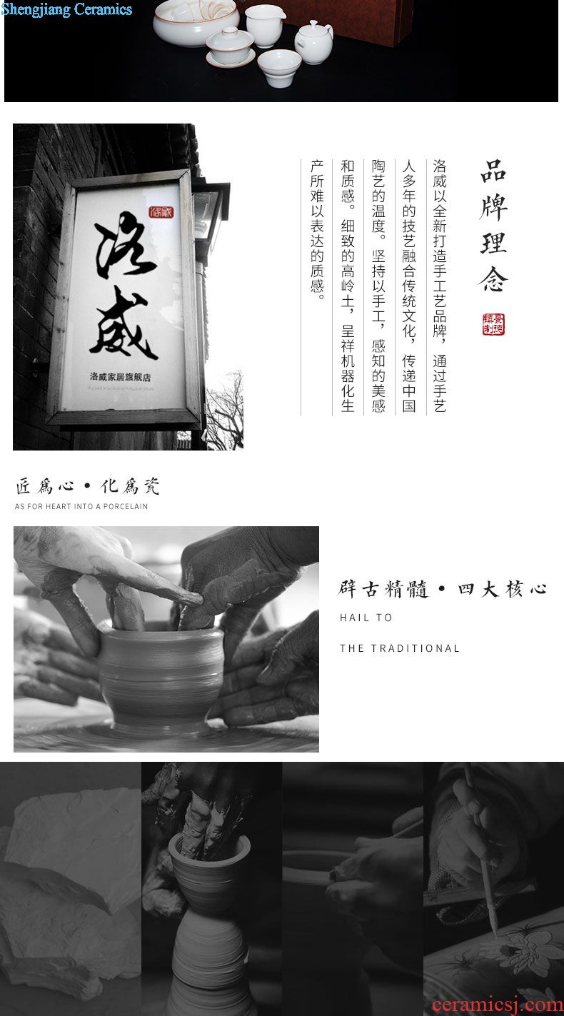 Jingdezhen kung fu tea tea tureen enamel porcelain cups to restore ancient ways household tea tea set gift box