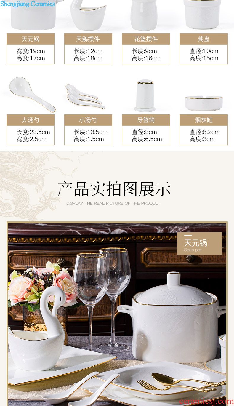 Jingdezhen high-grade colored enamel 8 head double tea set The royal treasures The principal famille rose tea cup