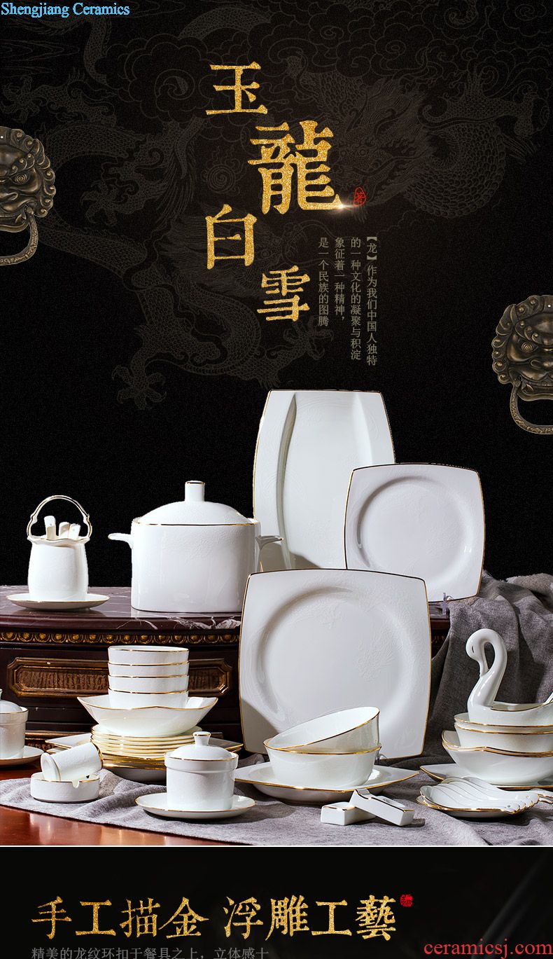 Jingdezhen high-grade colored enamel 8 head double tea set The royal treasures The principal famille rose tea cup