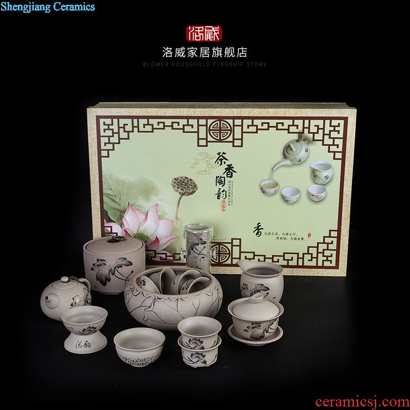 Jingdezhen ceramic tea set suit household kung fu tea tea tea set office Chinese tea cups of a complete set of the teapot