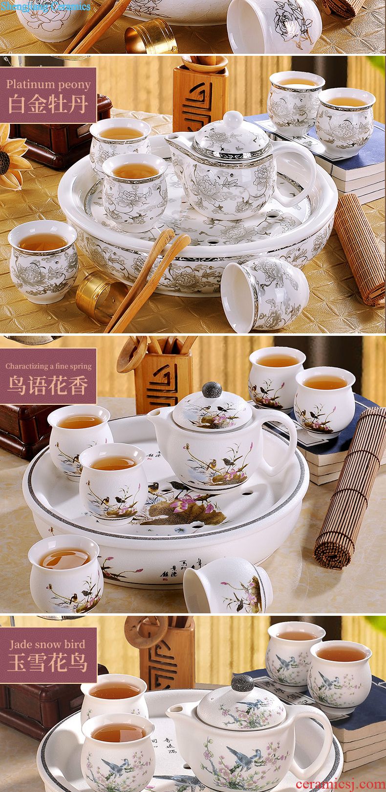 Blower, tea set Contemporary and contracted household of Chinese style of jingdezhen kung fu tea cups Ceramic lid bowl