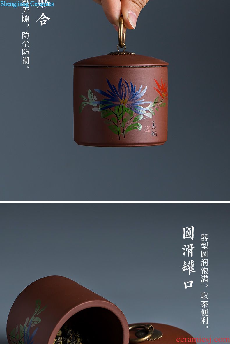 Jingdezhen ceramic cool kettle pot home old antique Chinese large-sized cold mass colored enamel kettle