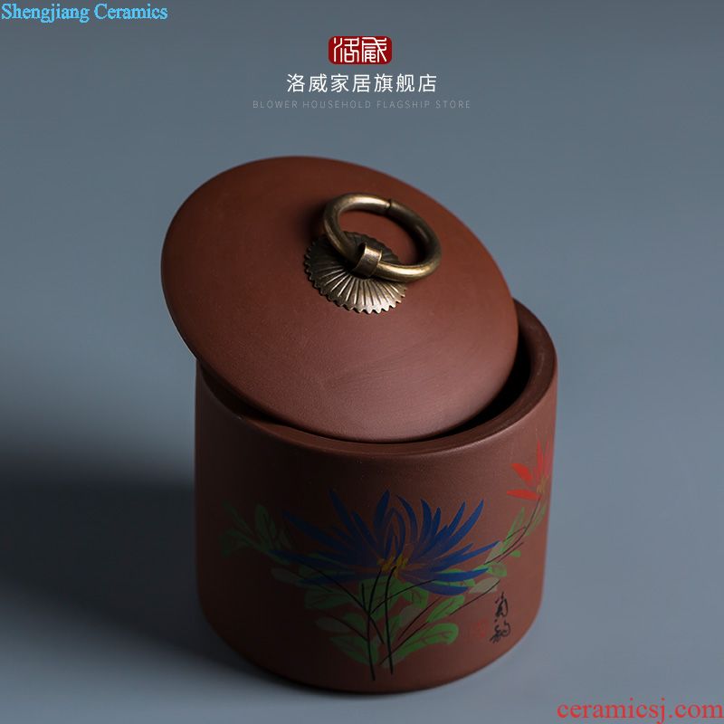 Jingdezhen ceramic cool kettle pot home old antique Chinese large-sized cold mass colored enamel kettle